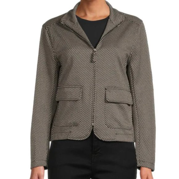 Max Studio Knit Textured Zip Up Jacket - Picture 4 of 6